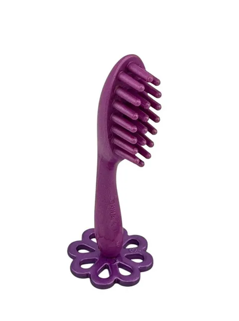 1998 Happenin Hair Barbie Brush Purple Flower Petals Base Magnetic Vintage