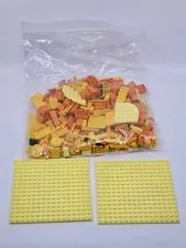 Lot Orange Yellow Shades LEGO Bricks Flats 11oz. Authentic Includes 16X16 Light