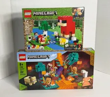 LEGO Minecraft: The Wool Farm 21153 & The Warped Forest 21168 Both NEW SEALED!