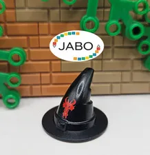 ( S12 / 4 / 2 ) LEGO 90460pb01 Headgear Wizard Hat Red Dragon Black