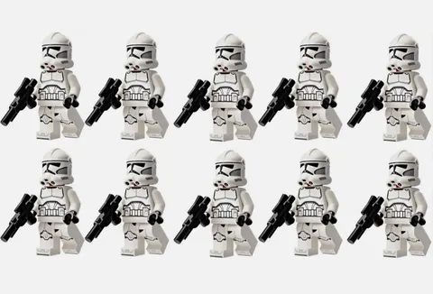LEGO Star Wars Phase 2 Clone Trooper Minifigure LOT of 10 Plain White 75372 NEW
