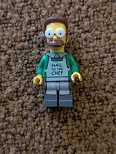 LEGO Ned Flanders Minifigure Hail to the Chef Apron Simpsons Series 1 LOOSE