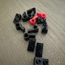 LEGO Plate 1 x 2 with Underside Pin Hole (18677 / 28809) 14 Pieces Black Red
