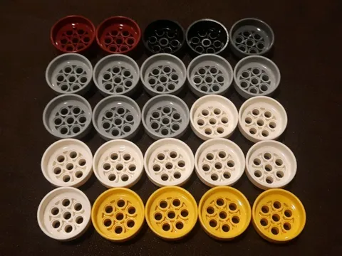 LOT of (25) LEGO Technic Engine Head Mount Hub Wheel Rim Vehicle Part 60208