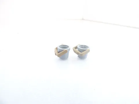 Set of 2 Lego Light bluish-Gray buckets