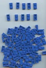 LEGO x 100 Blue Plate 1 x 2 3023