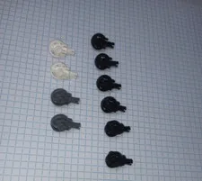 10 Pieces Lego 47455 black, white, dark gray Technic Rotation Joint Ball Loop