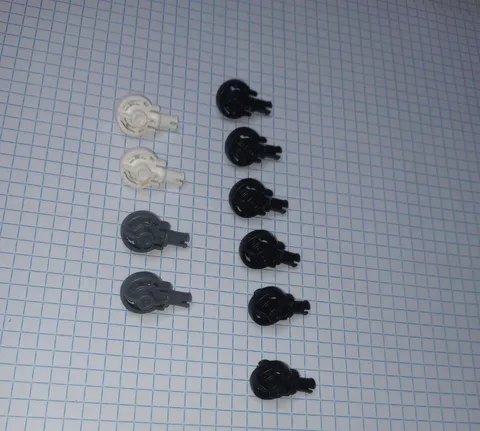10 Pieces Lego 47455 black, white, dark gray Technic Rotation Joint Ball Loop