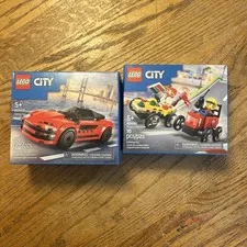 LEGO CITY SPORTS CAR 60448 PIZZA VS FIRE TRUCK 60458 2 LOT BRAND NEW SEALED