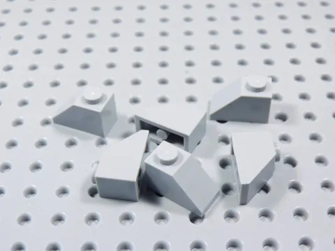 LEGO Lot of 6 Light Bluish Gray 2x1 Slopes Bricks BR