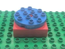 Duplo Lego Blue Turntable Swivel On Red Base Replacement Parts Lot Of 3