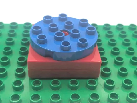 Duplo Lego Blue Turntable Swivel On Red Base Replacement Parts Lot Of 3