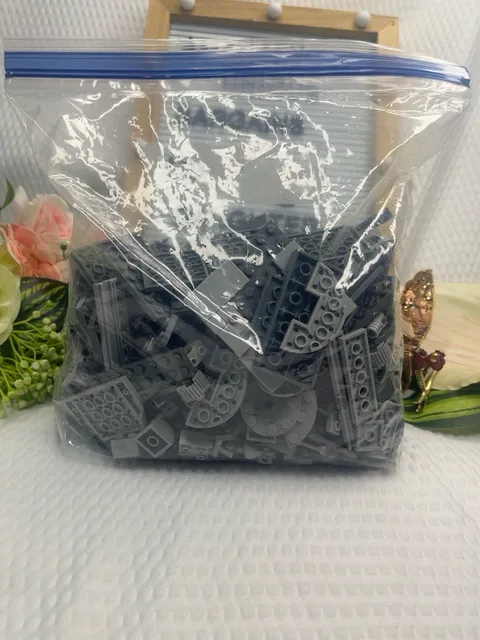 LEGO Bulk Lot 1 lb 12 oz Gray Parts Pieces Bricks Plates Genuine