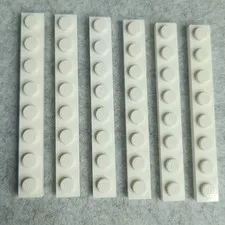 LEGO 3460 Plate 1 x 8 White x6 Genuine