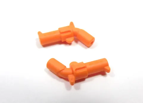 LEGO Lot of 2 Reddish Orange Pistol Revolver Gun Weapon Minifig Q7