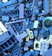 BLUE Mix Lego Lot By Color  1/2 LB Pound 200 Pieces Sorted Bulk