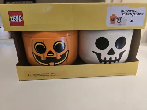 Lego Halloween Edition Storage Large Head 2 Pieces Set Pumpkin and Ghost