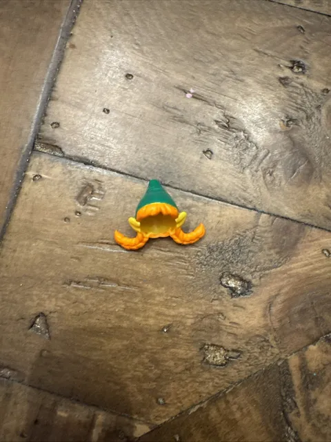 LEGO - Minifig, Hair / Hat, 2 Orange Braids w/ Elf Ears & Green Pointed Hat