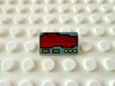 LEGO Slope 30 1x2x 2/3 with Dark Red Horizon Screen and Gold Switches 85984pb077