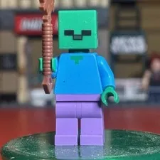 Lego Minecraft Minifigure Zombie With Weapon.
