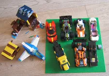 Lego Lot Cars Airplane Building 15.5" Square Base Plate Probably Partial Kits
