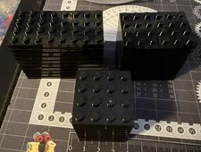 Lego Plates Black 4x4, 4x6, 4x8 (10 Each Size)
