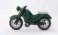 Lego Motorcycle Dirt Bike Scooter Minifigure Sport  Police Bicycle Dark Green