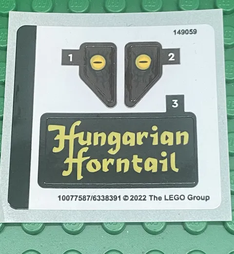 LEGO Sticker Sheet for Set 76406 Hungarian Horntail Dragon New Authentic Decals