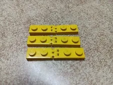 LEGO LOT 3 YELLOW HINGE PLATE 1X2 2 & 3 FINGER  ASSEMBLY SOLID STUD 4275A 4276A