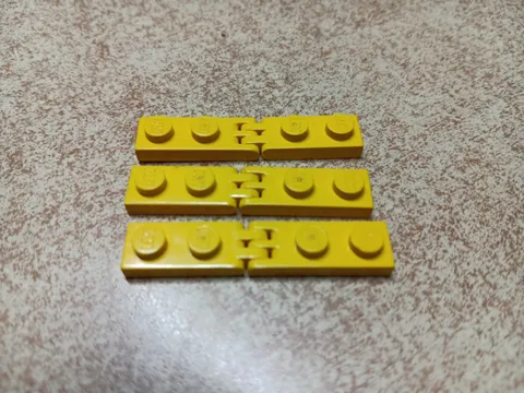LEGO LOT 3 YELLOW HINGE PLATE 1X2 2 & 3 FINGER  ASSEMBLY SOLID STUD 4275A 4276A