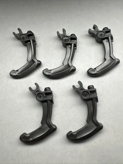 LEGO Pearl Dark Grey Bionicle Weapon Claw Bent and Notched with Clip Lot 20252
