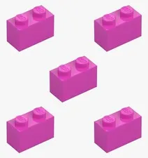 5 New LEGO Dark Pink 1x2 Bricks 3004 castle city 2x1 building block 4621545