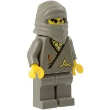 LEGO Ninja Gray Minifigure Castle Grey 6033 6089 4805 6093 cas049