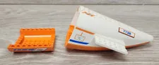 Lego 54701c03pb01 White Airplane Fuselage & 54091pb01 Orange Slope Curved 8 x 8