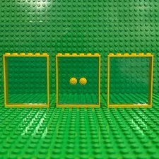 Lego Door Frames White 1x6x6 (42205) + Trans-Blue Insert 80683 / 42509
