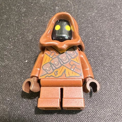LEGO Star Wars Jawa Minifigure Plastic Figure w/ Brown Hood & Yellow Eyes
