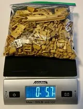 Lego 5.7 Ounce Bag Pearl Gold Building Toys Parts n Pieces {WASHED} Over 200 Pc.