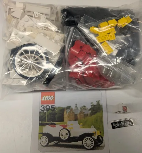 RARE!!  LEGO 395 - 1 1909 ROLLS - ROYCE from 1976 100% Complete + Stickers