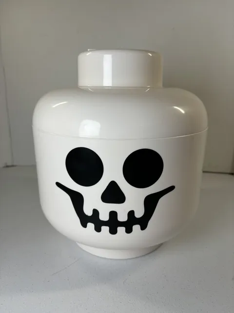 LEGO Skeleton Stackable Storage Head Large Container Halloween  11" Box 6
