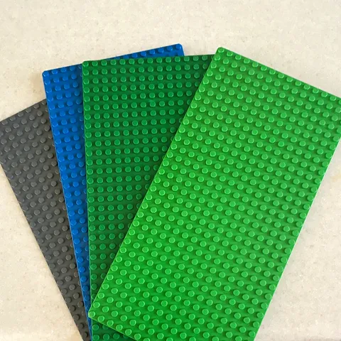 LEGO Baseplates Bulk Lot of 4 Green Blue Gray Plastic Baseplate Pieces