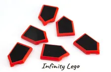 6 LEGO Red Tile 2 x 3 Pentagonal with Black Ferrari F8 (35341 66866 76895)