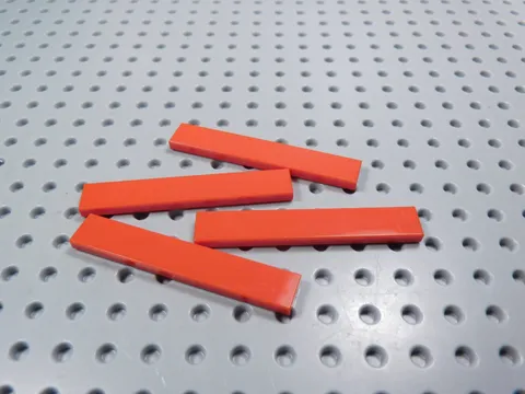 LEGO Lot of 4 Red 1x6 Smooth Tiles Plates AY