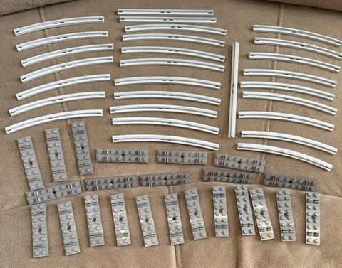 Lego train track parts old grey 