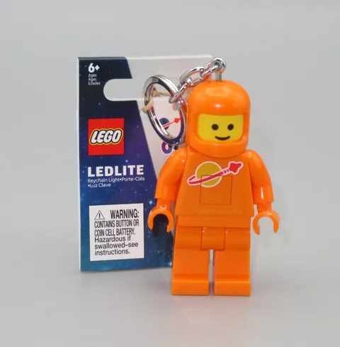 LEGO New LED Lite Keychain Spaceman Astronaut  orange 3" minifigure light