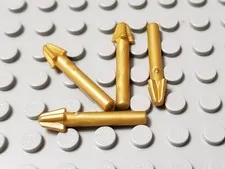 LEGO Lot of 4 Pearl Gold Minifigure Spear Weapon Accessories