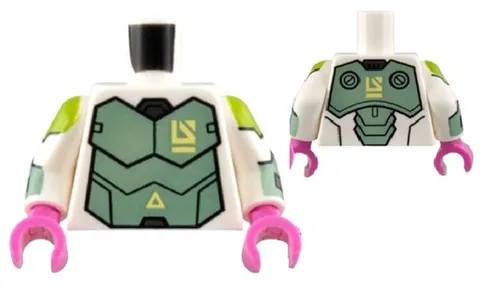 Lego 71037 New ROBOT WARRIOR Minifig TORSO White Armor Sand Green Pink Hand D333