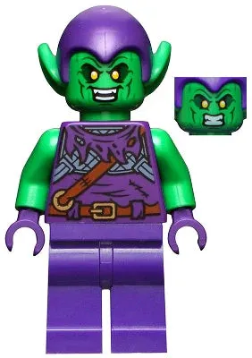 LEGO® Minifigure Super Heroes sh0813 Green Goblin Bright Green Skin Dark Purple