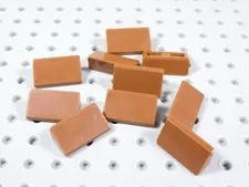 LEGO Lot of 10 Reddish Brown 1x2x2/3 Slopes BA