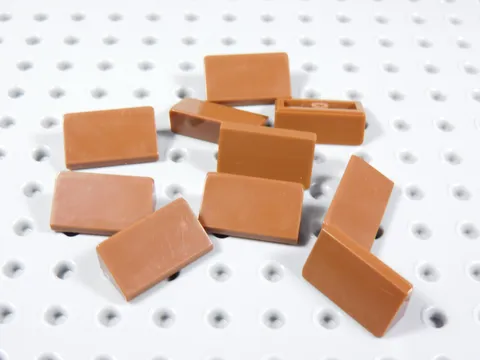 LEGO Lot of 10 Reddish Brown 1x2x2/3 Slopes BA