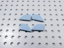 LEGO Lot of 4 Sand Blue 1x2 Smooth Wedge Tiles Plates LEFT AND RIGHT BM
